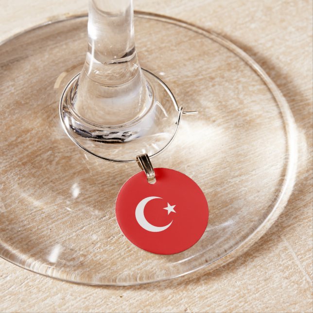 Turkey flag wine charm (In Situ)