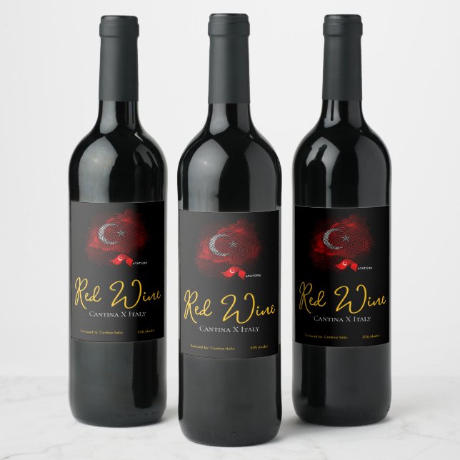 Turkey flag wine label (Bottles)
