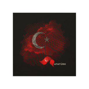 Turkey flag wood wall art