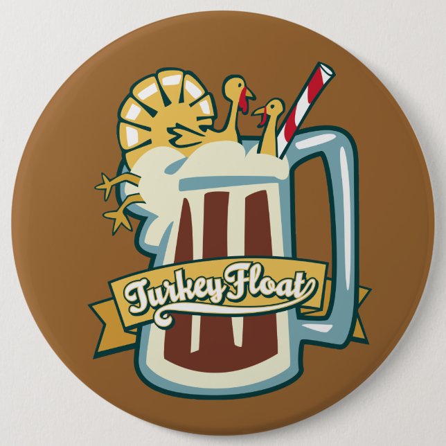 Turkey Float Pinback Button (Front)
