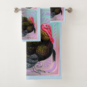 Turkey:  Floral Bronze Tom Bath Towel Set