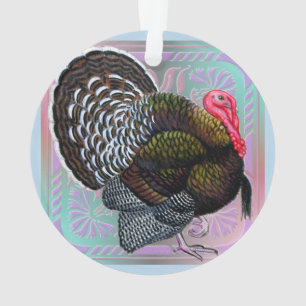 Turkey: Floral Bronze Tom Ornament