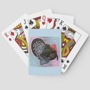 Turkey:  Floral Bronze Tom Poker Cards