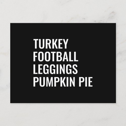 Turkey Football Funny Thanksgiving Dinner Family Postcard