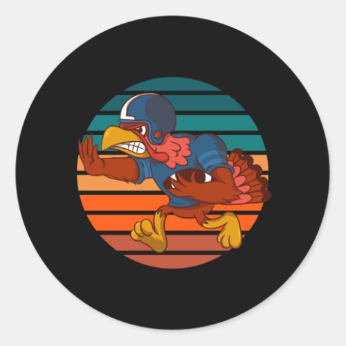 Turkey Football Player Retro Classic Round Sticker