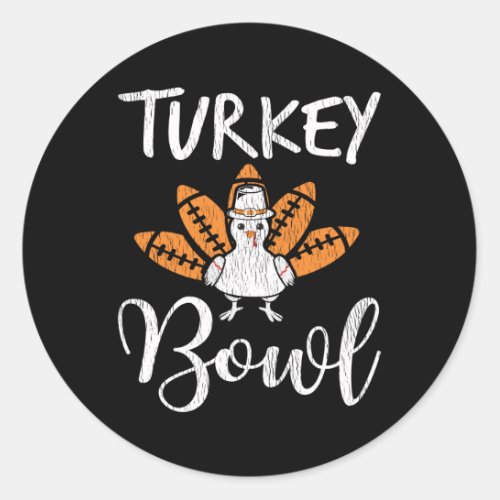 Turkey Football Thanksgiving Family Football Lover Classic Round Sticker