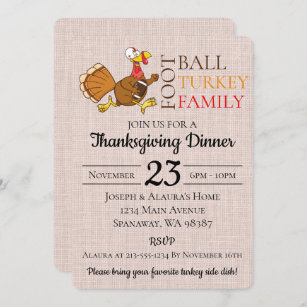 Thanksgiving Football Invitation Template  Friendsgiving Invitation – Wild  Bloom Design Studio