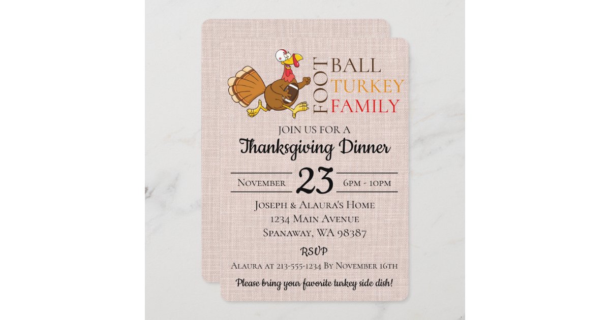 Printable Turkey and Touchdowns Friendsgiving Party Invitation,  Thanksgiving Party Invite, Eat Drink & Be Thankful, Football Feast