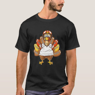 Turkey Football Thanksgiving Thankful Kids Boys Me T-Shirt