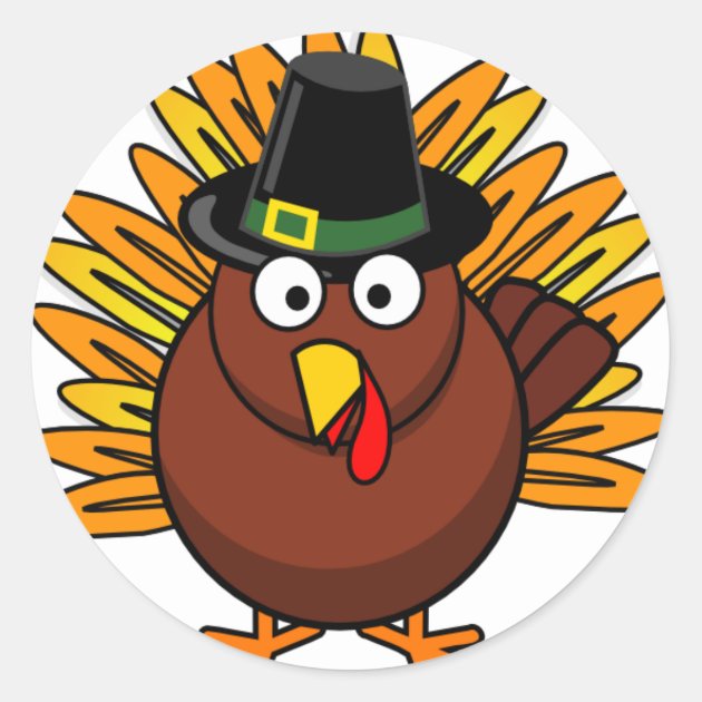 Turkey For Thanksgiving Holiday Classic Round Sticker