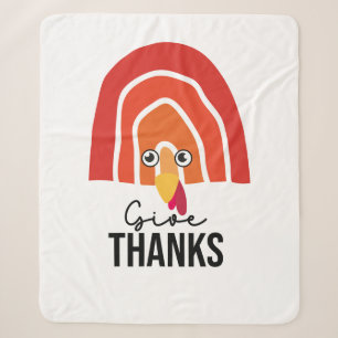 Turkey for Thanksgiving Sherpa Blanket