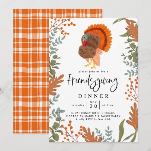 Turkey Friendsgiving Dinner Party Invitation