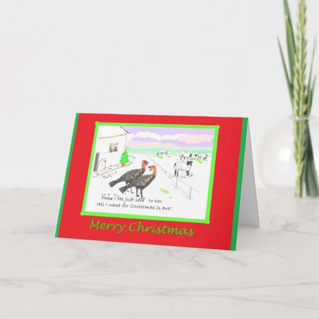 Turkey  funny customizable Christmas card (Front)