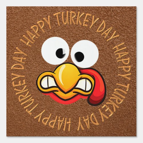 Turkey Funny Face Yard Sign
