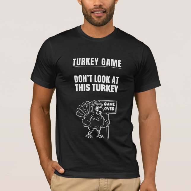 Turkey Game - Funny Men's Black T-Shirt (Front)