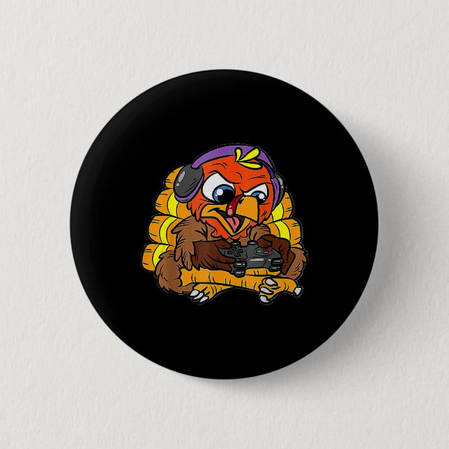 Turkey Gamer Funny Thanksgiving Cool Video Games G Button (Front)