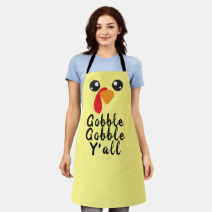 Turkey Gobble Gobble Y'all Baker Chef Xmas Holiday Apron