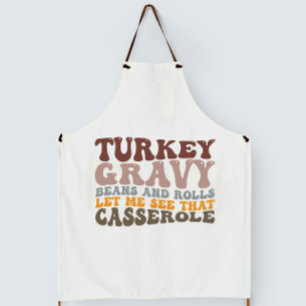 Turkey Gravy Beans And Rolls Fall Thanksgiving  Apron