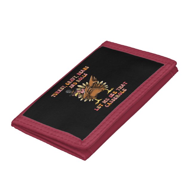 Turkey Gravy Beans And Rolls Let Me  Trifold Wallet (Bottom)