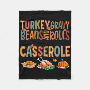 Turkey Gravy Beans Rolls Let Me See That Cerole Fleece Blanket