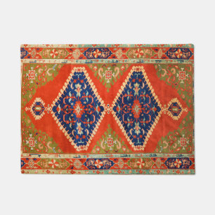 Turkey Green Blue Red Grunge Doormat
