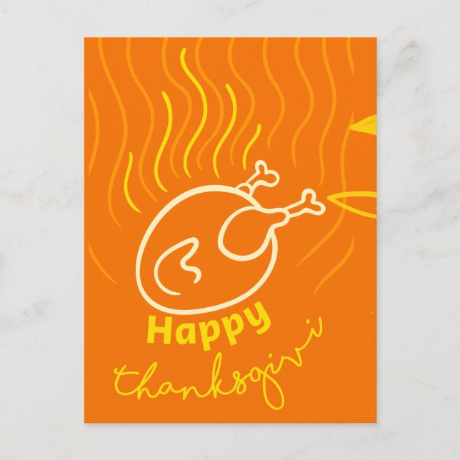 Turkey Grilled Card Happy Thanksgiving (Front)