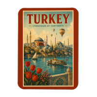Turkey Hagia Sophia Blue Mosque Illustration Retro