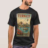 Turkey Hagia Sophia Blue Mosque Illustration Retro