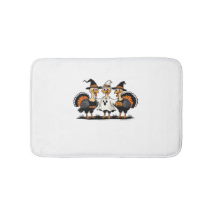 Turkey Halloween Boo, Thanksgiving Turkey, Spooky Bath Mat