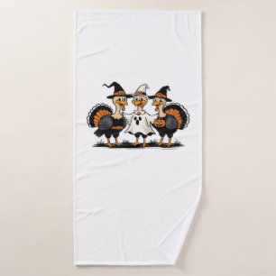 Turkey Halloween Boo, Thanksgiving Turkey, Spooky Bath Towel