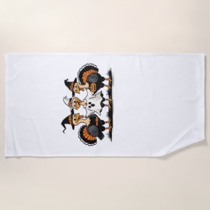 Turkey Halloween Boo, Thanksgiving Turkey, Spooky Beach Towel
