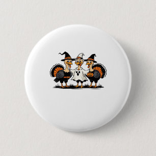 Turkey Halloween Boo, Thanksgiving Turkey, Spooky Button