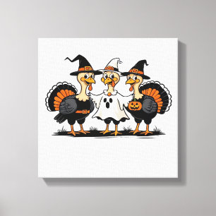 Turkey Halloween Boo, Thanksgiving Turkey, Spooky Canvas Print