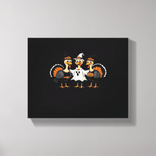 Turkey Halloween Boo, Thanksgiving Turkey, Spooky  Canvas Print