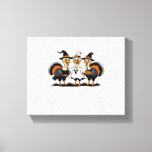 Turkey Halloween Boo, Thanksgiving Turkey, Spooky  Canvas Print