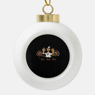 Turkey Halloween Boo, Thanksgiving Turkey, Spooky  Ceramic Ball Christmas Ornament