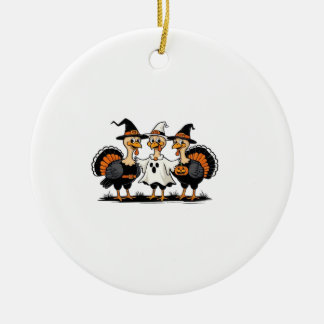Turkey Halloween Boo, Thanksgiving Turkey, Spooky Ceramic Ornament