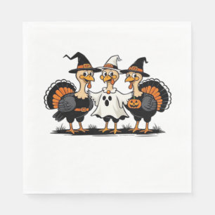 Turkey Halloween Boo, Thanksgiving Turkey, Spooky Napkins