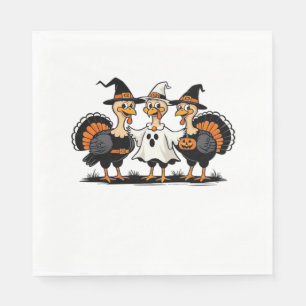 Turkey Halloween Boo, Thanksgiving Turkey, Spooky Napkins