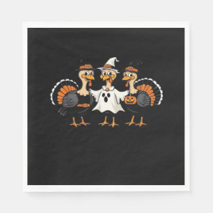 Turkey Halloween Boo, Thanksgiving Turkey, Spooky Napkins