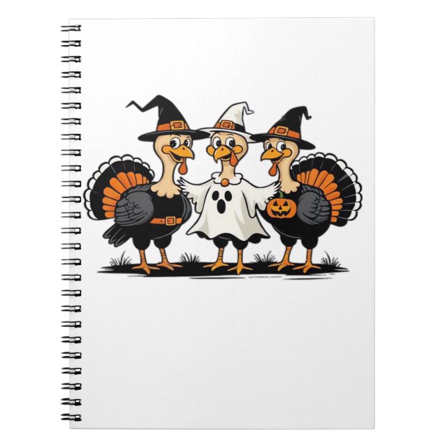 Turkey Halloween Boo, Thanksgiving Turkey, Spooky  Notebook (Front)