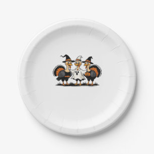 Turkey Halloween Boo, Thanksgiving Turkey, Spooky Paper Plates