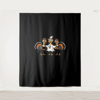 Turkey Halloween Boo, Thanksgiving Turkey, Spooky Tapestry
