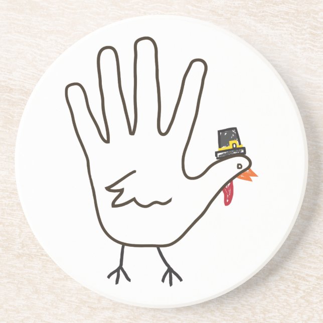 turkey hand sandstone coaster (Front)