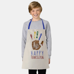 Turkey Handprint Kid Happy Thanksgiving Cute Apron