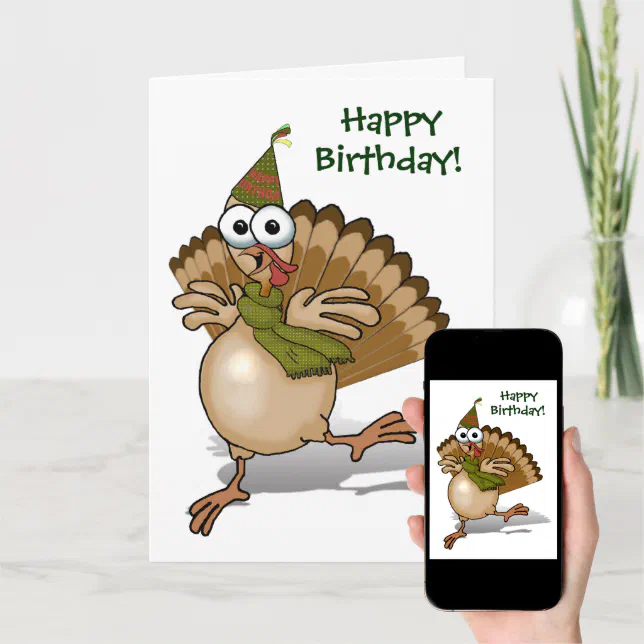 Turkey Happy Birthday Card | Zazzle