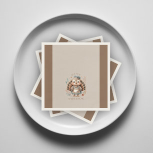 Turkey Happy Personalized Brown Napkins