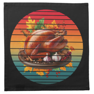 Turkey happy thanksgiving day fall season autumn cloth napkin