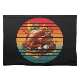 Turkey happy thanksgiving day fall season autumn cloth placemat