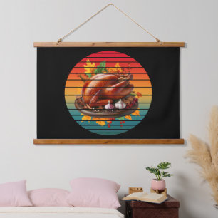 Turkey happy thanksgiving day fall season autumn hanging tapestry